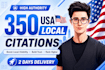 do 350 USA local citations and directory submission for local seo