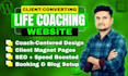 design a high converting life coaching website with booking and blog