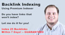 index 25 backlinks using a premium link indexing service