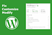customize, fix or add functionality to wordpress website
