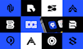 design bold a initial letters logo for tech business, saas startup, and app icon