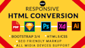 convert your psd to html ai to html with best responsive