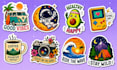 draw custom hand drawn cartoon doodle stickers for print