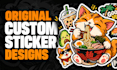 do amazing custom sticker designs and sticker packs for you