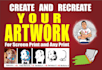 create and recreate designs for dtf, dtg and screen printing