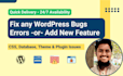 fix wordpress bugs, theme, plugins or design errors