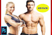 photo retouching, body reshape, six pack, abs, drop shadow and retouch photo