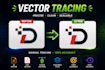do manual vector tracing and redraw logo