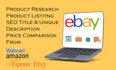 do ebay SEO optimization product research and top listing