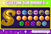 draw 24 hours custom sub badges, emotes, channel points for kick twitch