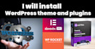 install elementor pro, astra pro, generatepress, wp rocket plugins license
