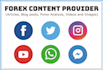 provide forex content for youtube, facebook, twitter, blogs