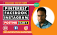 do daily posting on pinterest, instagram and facebook pages