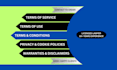 draft excellent terms and conditions privacy and cookies policies, disclaimers