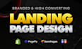 do eye catching shopify landing page design, pagefly landing page