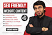 write webpage content for your about us page, home page, faqs, contact us