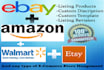 create listings on ebay, amazon, walmart, and other online marketplaces