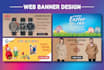 design amazing professional web banner, header, ads, cover