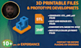 create prototype for 3d printing and provide stl, color 3mf files