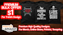 do bulk t shirt designs for merch and printful