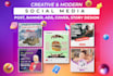 do social media kit, facebook cover, and instagram post