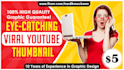design 2 attractive youtube video thumbnails in 12 hours