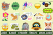 do all kind of custom sticker, logo, badge, product label, patch, emoji, decals