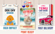 design event poster, movie poster and holiday party flyer for businesses