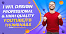 design youtube, facebook, ig video graphic thumbnails in 12h