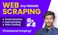do web scraping and email extraction of any website
