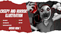 create creepy illustration with hand drawing or digital