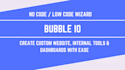 create bubble io web app, mvp, tools and dashboards