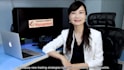 make a chinese female spokesperson video in real office background