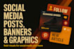 design unique social media posts, banners and  graphics