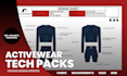 design activewear techpack and mockups for manufacturing