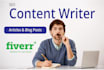 be your content writer and write SEO articles