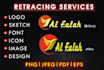 cleanup,refresh,retrace,revamp,trim and retouch old logo