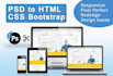 convert psd,xd to html with bootstrap