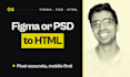 convert psd to HTML responsive