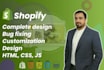 do shopify custom coding or shopify bug fixing and customization