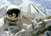 place your message or logo on a sign held by an astronaut