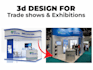 create 3d trade show booth 10x10,10x20