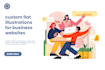 create custom flat illustrations for business websites and apps