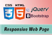 create webpage in html,css,bootstrap