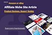 write amazon, ebay affiliate niche site articles buyers guide