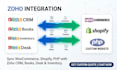 integrate zoho CRM, books with woocommerce, shopify, PHP