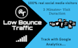 drive low bounce traffic with 3 minutes visit duration