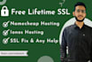 install free lifetime SSL on namecheap, ionos hosting