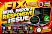 fix css, javascript, php mysql, wordpress, shopify bug, error, responsive issue