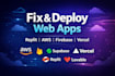 fix and deploy your lovable, replit web app